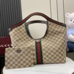 Super Vip 1:1 – Gucci Giglio Large Tote Bag GG Canvas Beige And Dark Brown 60Cm 853971 FAFFP 2547 - Image 3