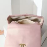 Chanel 19 Flap Bag Silver And Gold Light Pink 26cm - Image 4