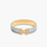 Hermes Clic Clac H Bracelet Gold In Light BlueH