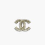 Chanel CC Brooch Gold With Stones Attached And Pearls